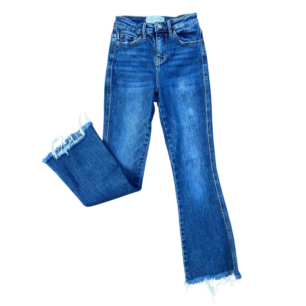 Flying Monkey high rise cropped flare jeans size 23x27